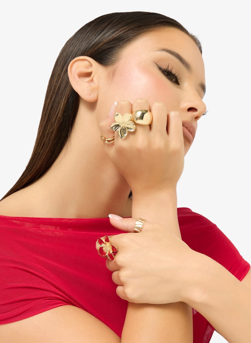 Ginger Chunky Gold Rings - Image 4